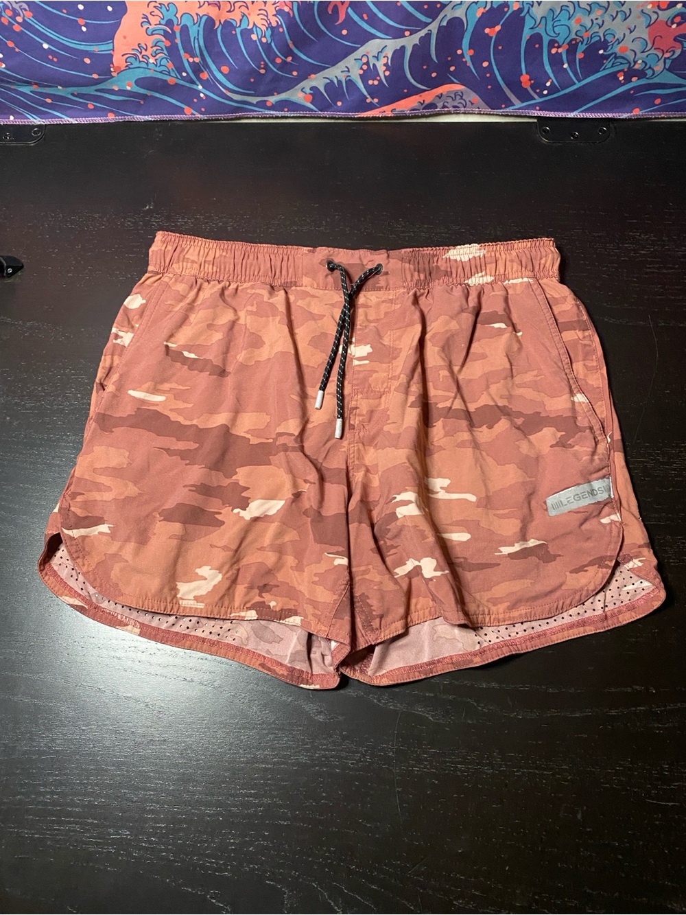 Men's Rust Camo Athletic Shorts with Drawstring
